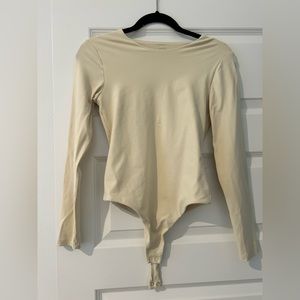 Nuuds Long Sleeve Crewneck Bodysuit in bone